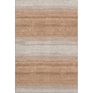 HomeRoots 8' X 10' Washable Copper & Beige Striped Area Rug - UV Protected, Stylish & Durable for Any Space 681099