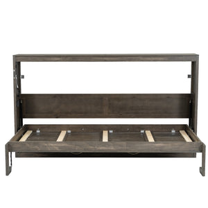 English Elm Twin Size Murphy Bed With Integrated Led Light - Space-Saving Foldable Cabinet For Stylish Living N7090004013D-GIGA