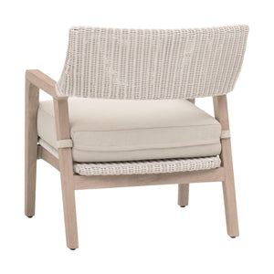 Essentials for Living Lucia Outdoor Teak and Wicker Club Chair with Olefin Cushion for Coastal Patios 6811.PW/STO/W-ET