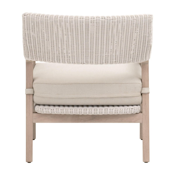 Essentials for Living Lucia Outdoor Teak and Wicker Club Chair with Olefin Cushion for Coastal Patios 6811.PW/STO/W-ET