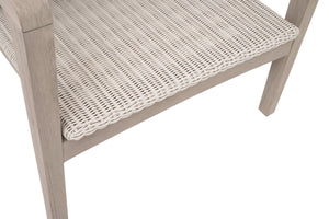 Essentials for Living Lucia Outdoor Teak and Wicker Club Chair with Olefin Cushion for Coastal Patios 6811.PW/STO/W-ET