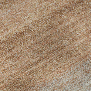 HomeRoots 9' X 12' Copper & Beige Striped Washable Area Rug - Stain-Resistant, UV-Protected, Durable Design 681100