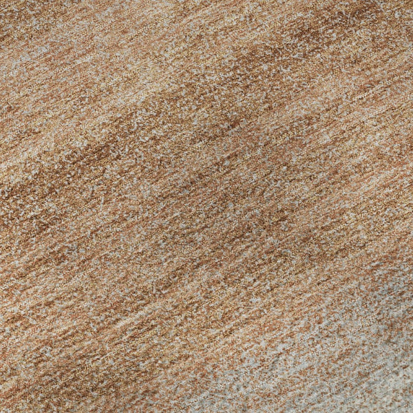 HomeRoots 9' X 12' Copper & Beige Striped Washable Area Rug - Stain-Resistant, UV-Protected, Durable Design 681100