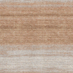 HomeRoots 10' Copper and Beige Striped Washable Area Rug - Durable, Stain-Resistant, UV Protected Style! 681101