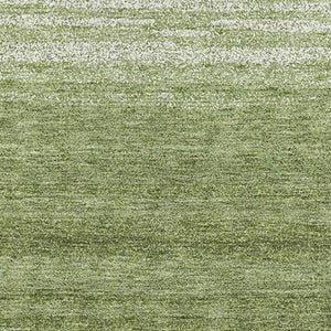 HomeRoots 8' X 10' Stylish Green and Ivory Striped Washable Area Rug with UV Protection for Family Spaces 681105