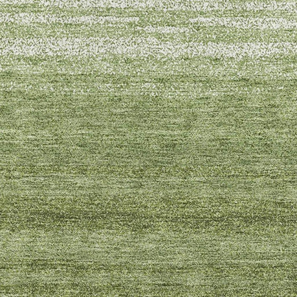 HomeRoots 8' X 10' Stylish Green and Ivory Striped Washable Area Rug with UV Protection for Family Spaces 681105