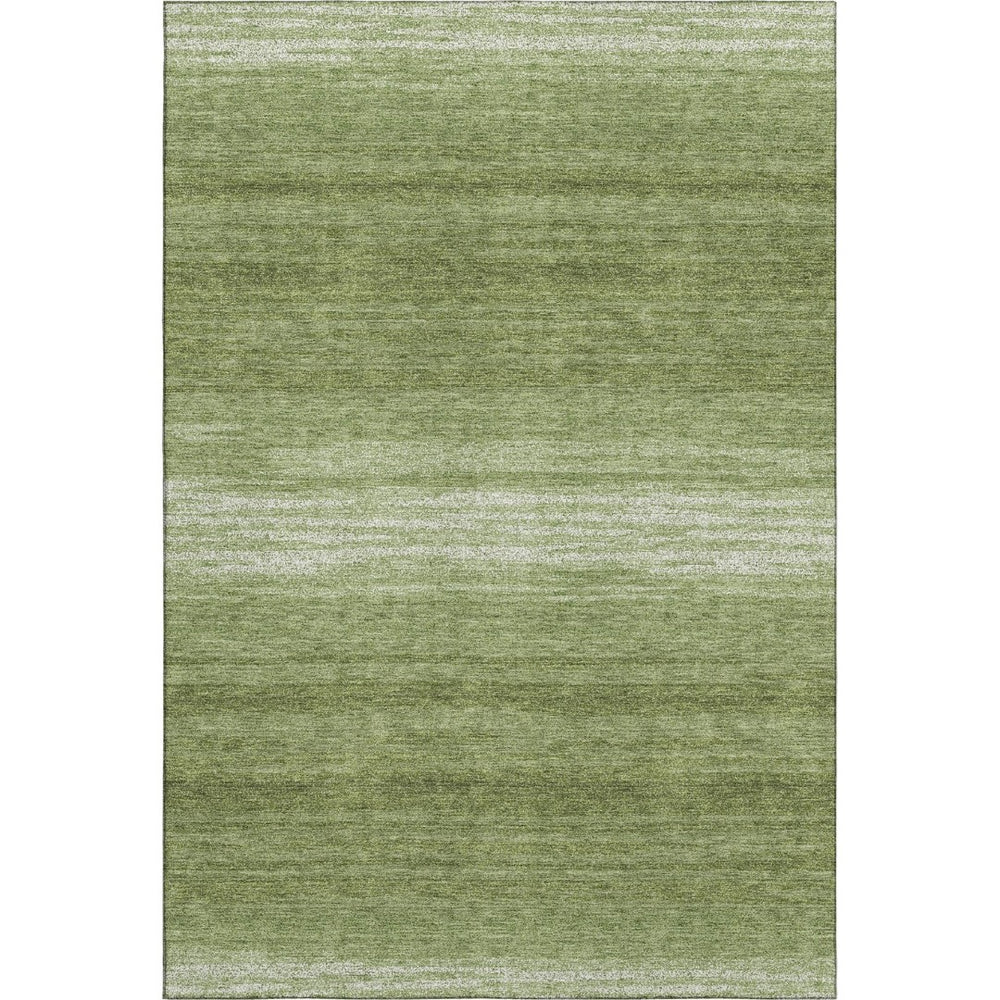 HomeRoots 9' X 12' Green & Ivory Striped Area Rug – Washable, UV Protected, Durable Design for High-Traffic Areas 681106