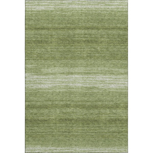 HomeRoots 10' X 14' Green And Ivory Striped Washable Area Rug – Durable, UV-Protected Design for High-Traffic Spaces 681107