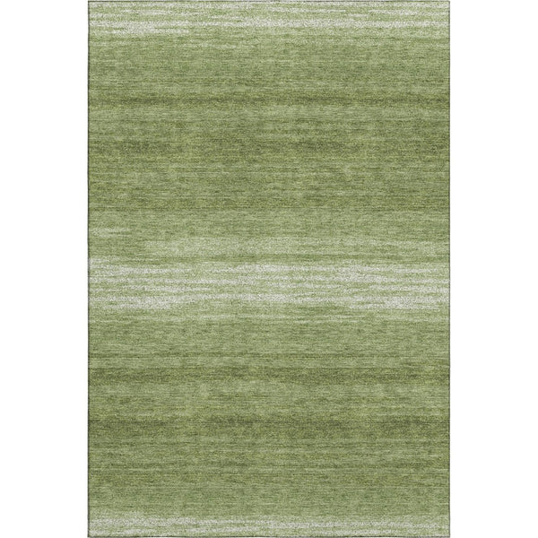 HomeRoots 10' X 14' Green And Ivory Striped Washable Area Rug – Durable, UV-Protected Design for High-Traffic Spaces 681107