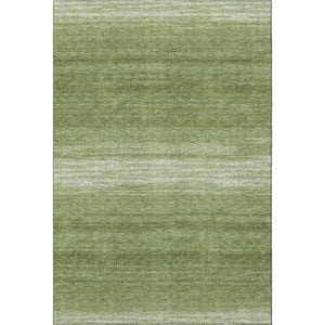 HomeRoots 10' X 14' Green And Ivory Striped Washable Area Rug – Durable, UV-Protected Design for High-Traffic Spaces 681107