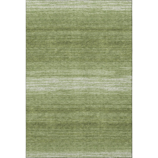 HomeRoots 10' X 14' Green And Ivory Striped Washable Area Rug – Durable, UV-Protected Design for High-Traffic Spaces 681107