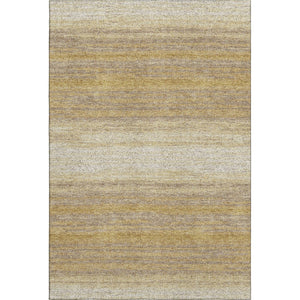 HomeRoots 5' X 8' Washable Striped Area Rug in Gold, Taupe & Ivory – UV Protected, Soft & Stain Resistant! 681109