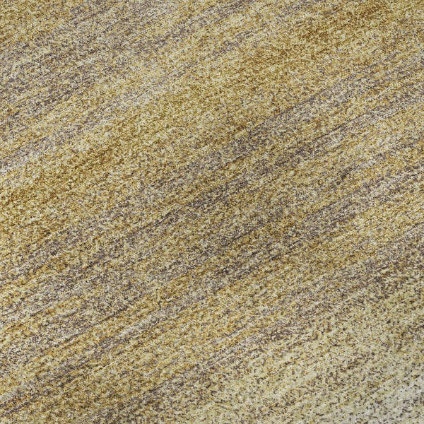 HomeRoots 8' Gold Taupe and Ivory Striped Round Rug - Washable, UV Protected, Stylish for Busy Homes 681110