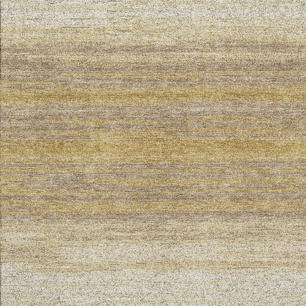 HomeRoots 8' X 10' Gold Taupe Ivory Striped Area Rug – Stylish, Durable, Washable with UV Protection for Homes 681111