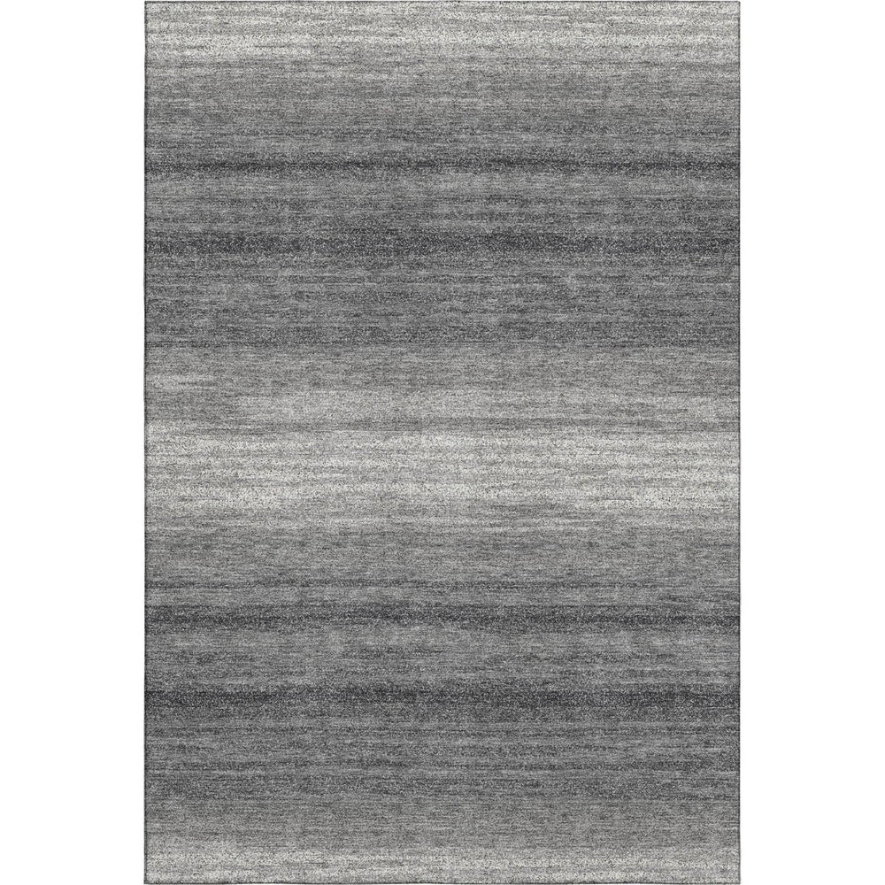 HomeRoots 5' X 8' Gray And Silver Striped Washable Area Rug - Stylish, Durable, UV-Protected for Family Spaces 681115