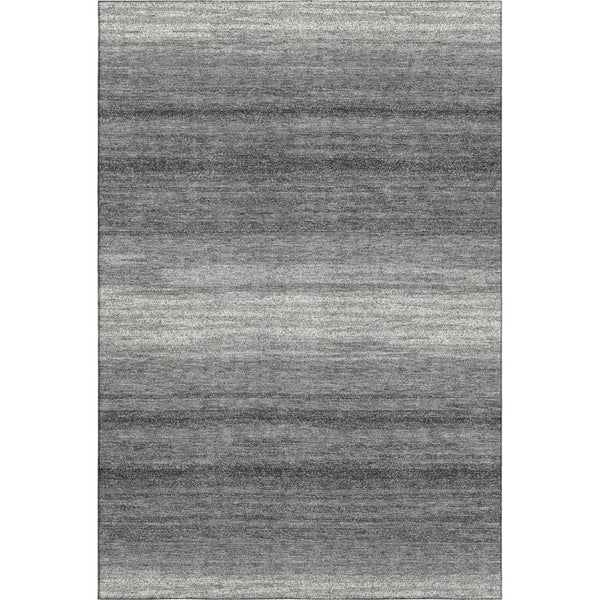 HomeRoots 8' X 10' Gray and Silver Striped Area Rug - Durable, Washable, UV Protected for Home & Outdoor Use 681117