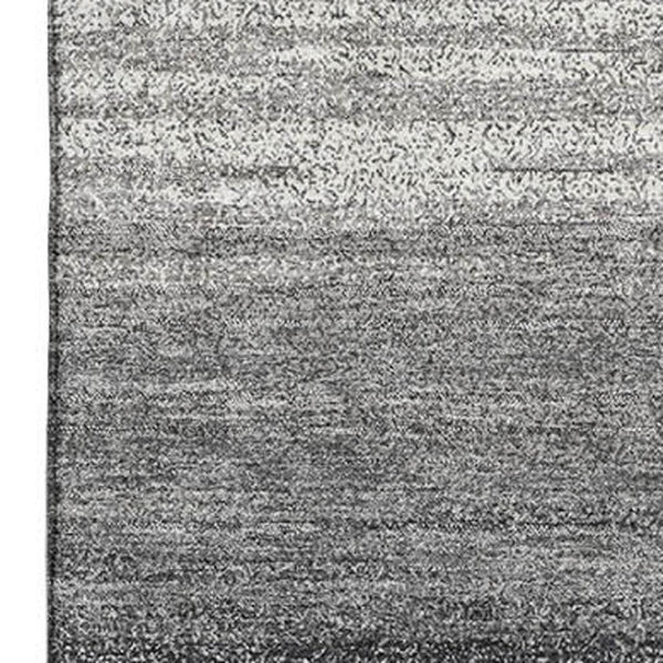 HomeRoots 8' X 10' Gray and Silver Striped Area Rug - Durable, Washable, UV Protected for Home & Outdoor Use 681117