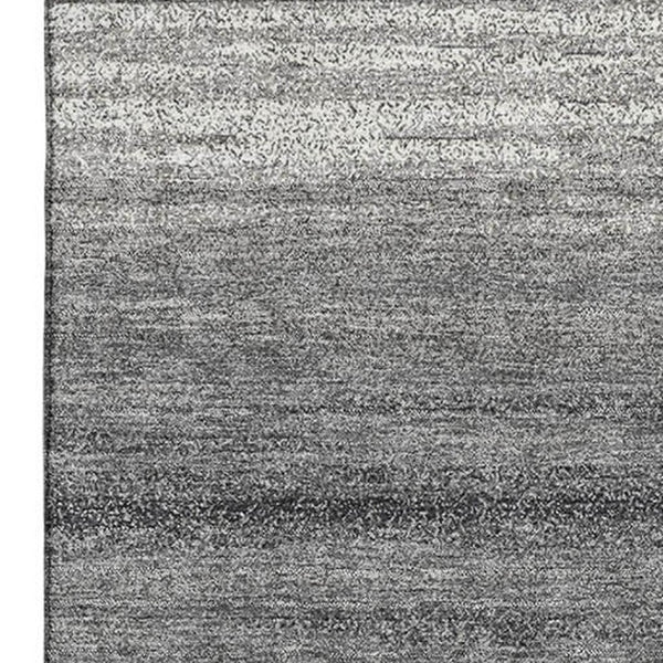 HomeRoots 8' X 10' Gray and Silver Striped Area Rug - Durable, Washable, UV Protected for Home & Outdoor Use 681117