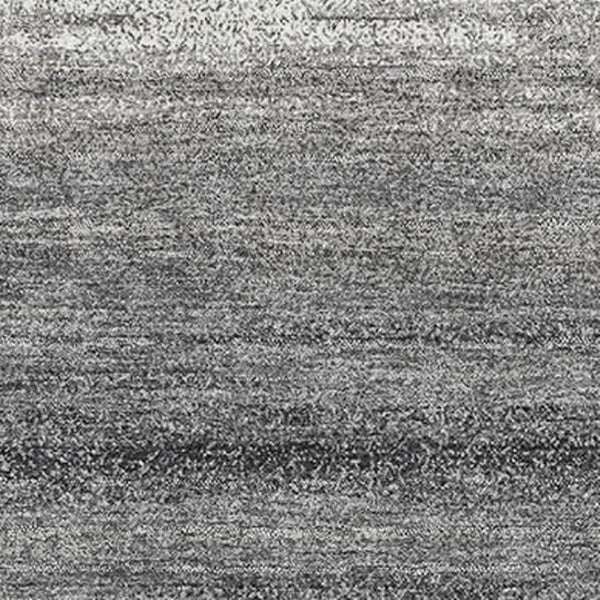 HomeRoots 9' X 12' Gray & Silver Striped Area Rug - Washable, UV-Protected, Durable for High-Traffic Areas 681118