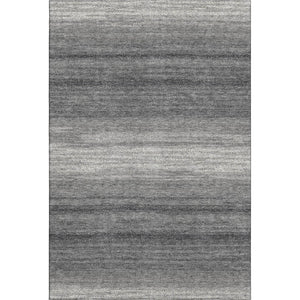 HomeRoots 10' X 14' Gray and Silver Striped Area Rug – Durable, Stain-Resistant with UV Protection for Any Space 681119