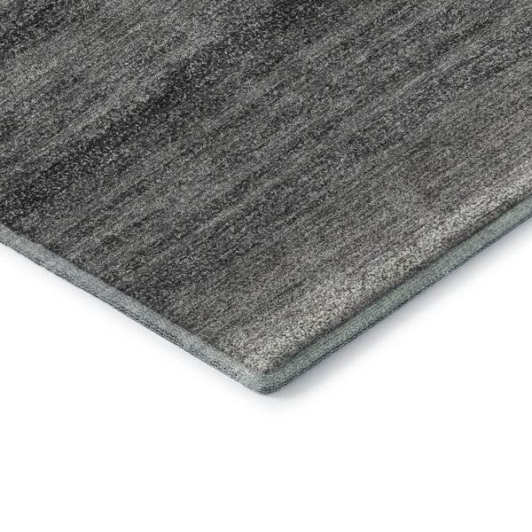 HomeRoots 10' X 14' Gray and Silver Striped Area Rug – Durable, Stain-Resistant with UV Protection for Any Space 681119