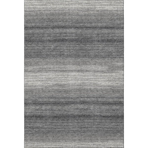 HomeRoots 10' X 14' Gray and Silver Striped Area Rug – Durable, Stain-Resistant with UV Protection for Any Space 681119