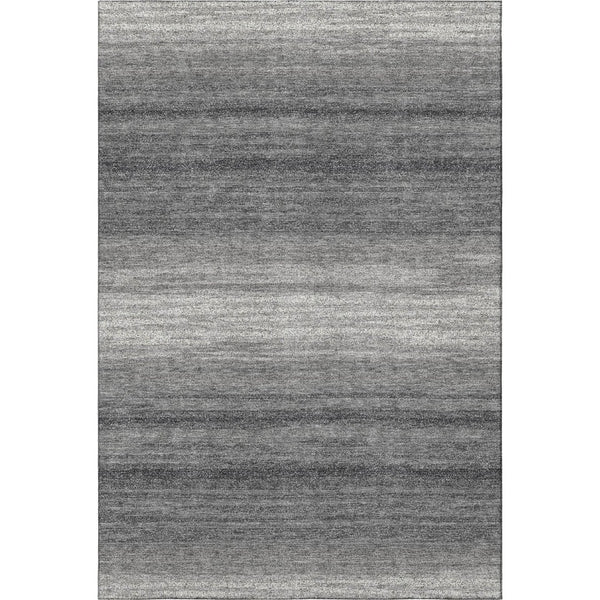 HomeRoots 10' X 14' Gray and Silver Striped Area Rug – Durable, Stain-Resistant with UV Protection for Any Space 681119