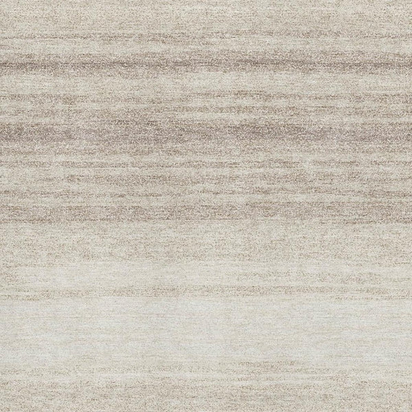 HomeRoots 5' X 8' Striped Washable Area Rug in Ivory & Beige - UV Protected, Stain-Resistant, Durable Design 681121