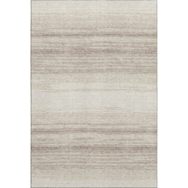 HomeRoots 9' X 12' Ivory and Beige Striped Washable Area Rug – Durable, UV-Protected, Perfect for High-Traffic Spaces 681124