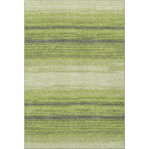 HomeRoots 5' X 8' Striped Washable Area Rug in Lime Green, Gray & Ivory - UV Protected, Stain-Resistant Style! 681127
