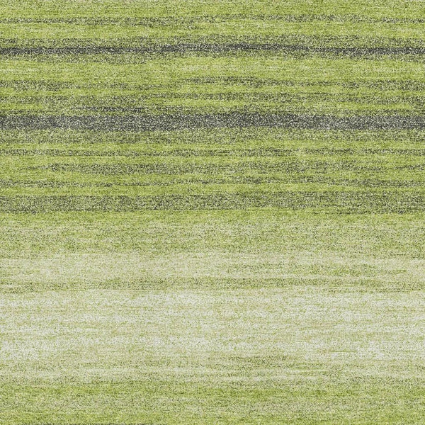 HomeRoots 8' X 10' Stylish Lime Green, Gray & Ivory Striped Washable Area Rug with UV Protection & Stain Resistance 681129