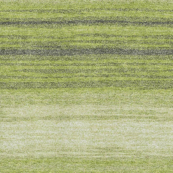 HomeRoots 9' X 12' Striped Washable Area Rug in Lime Green, Gray & Ivory - UV Resistant, Easy Care & Durable 681130