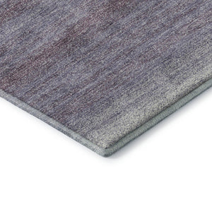 HomeRoots 8' Lavender and Ivory Striped Round Rug - Washable, UV Protected, Stain Resistant for Family Spaces 681134