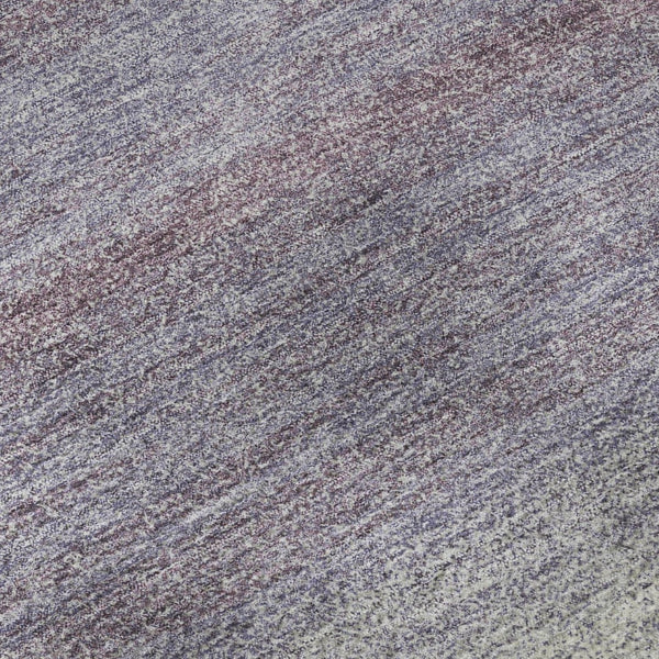 HomeRoots 8' Lavender and Ivory Striped Round Rug - Washable, UV Protected, Stain Resistant for Family Spaces 681134