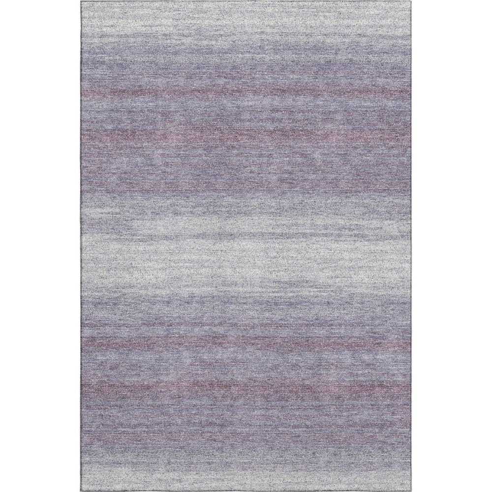 HomeRoots 8' X 10' Stylish Lavender & Ivory Striped Washable Area Rug with UV Protection for Any Room 681135