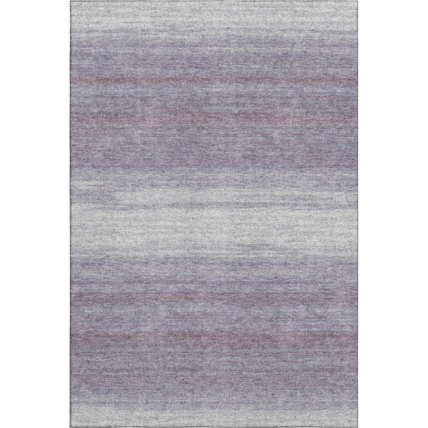 HomeRoots 8' X 10' Stylish Lavender & Ivory Striped Washable Area Rug with UV Protection for Any Room 681135