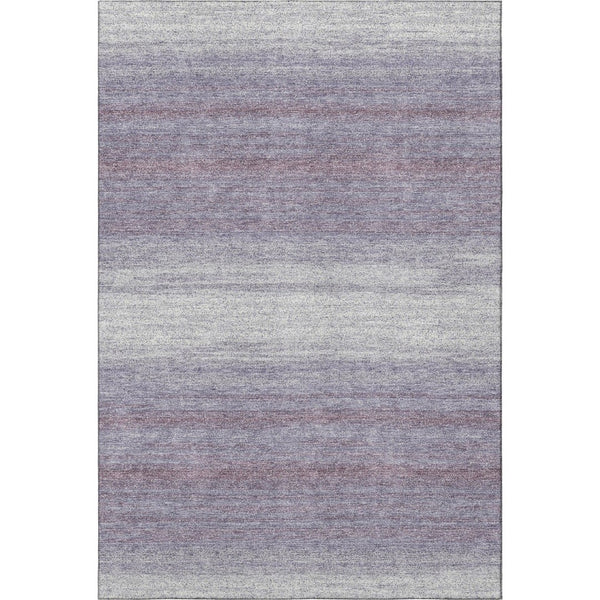 HomeRoots 8' X 10' Stylish Lavender & Ivory Striped Washable Area Rug with UV Protection for Any Room 681135