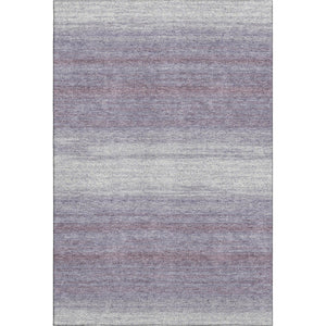 HomeRoots 9' X 12' Striped Lavender and Ivory Area Rug – Washable, UV-Protected, Durable for Busy Homes 681136