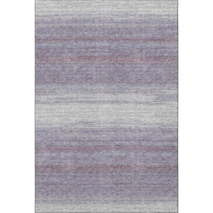 HomeRoots 9' X 12' Striped Lavender and Ivory Area Rug – Washable, UV-Protected, Durable for Busy Homes 681136