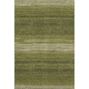 HomeRoots 5' X 8' Olive Green & Ivory Striped Area Rug - Washable, UV Protected, Stain Resistant Design for Homes 681139