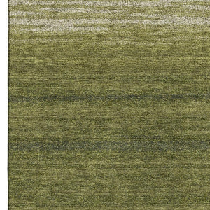 HomeRoots 5' X 8' Olive Green & Ivory Striped Area Rug - Washable, UV Protected, Stain Resistant Design for Homes 681139