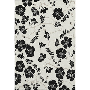 HomeRoots 10' X 14' Ivory Floral Area Rug - Stain-Resistant, Washable, UV Protected & Ideal for Family Spaces 681161