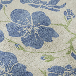 HomeRoots 9' X 12' Stylish Floral Washable Area Rug - Durable, UV Protected & Perfect for Homes with Kids & Pets 681166