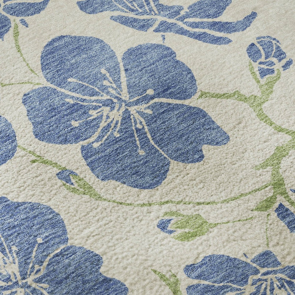 HomeRoots 9' X 12' Stylish Floral Washable Area Rug - Durable, UV Protected & Perfect for Homes with Kids & Pets 681166