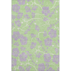 HomeRoots 8' X 10' Elegant Mint Green Floral Area Rug - Washable, UV Protected, Stain Resistant for Homes 681171