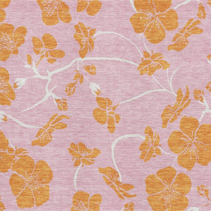 HomeRoots 8' X 10' Vibrant Pink and Orange Floral Washable Area Rug with UV Protection for Busy Homes 681189
