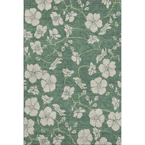 HomeRoots 9' X 12' Sage and Beige Floral Area Rug - Durable, Washable, UV-Protected for Busy Homes & Style 681202