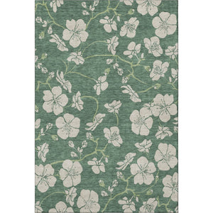 HomeRoots 10' X 14' Floral Area Rug in Sage & Beige - Washable, UV Protected, Stain Resistant for Homes 681203
