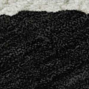 HomeRoots 5' X 8' Black Ivory Gray Abstract Area Rug - Washable, Stain-Resistant, UV Protected for Modern Spaces 681217