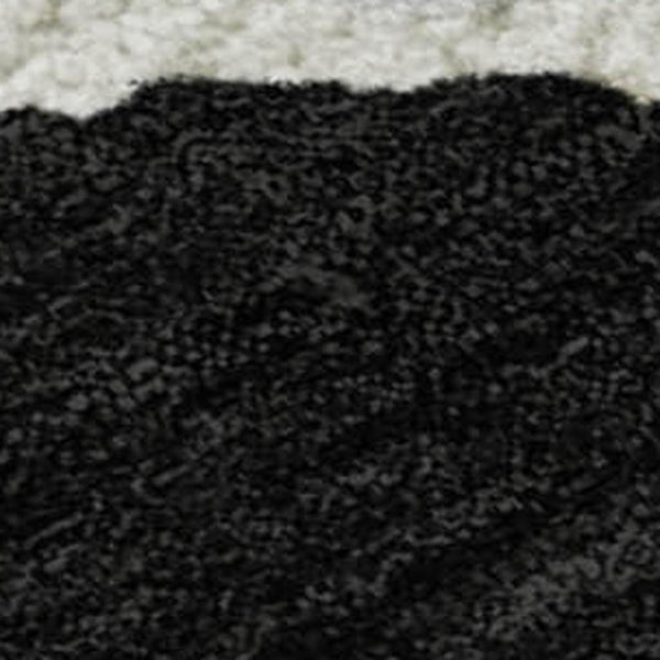 HomeRoots 5' X 8' Black Ivory Gray Abstract Area Rug - Washable, Stain-Resistant, UV Protected for Modern Spaces 681217